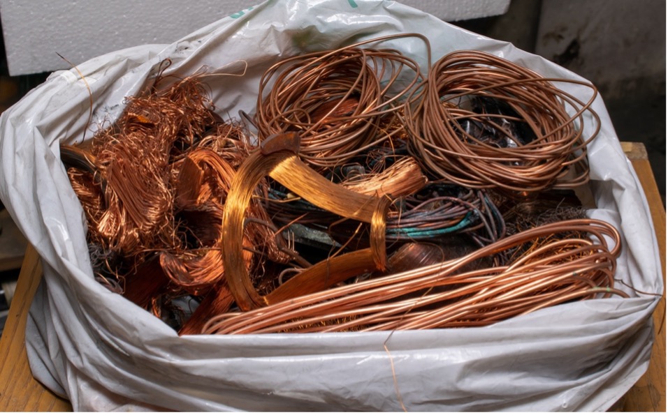 A bag of copper wire