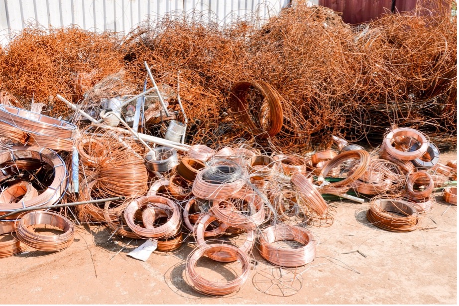 A pile of copper wire